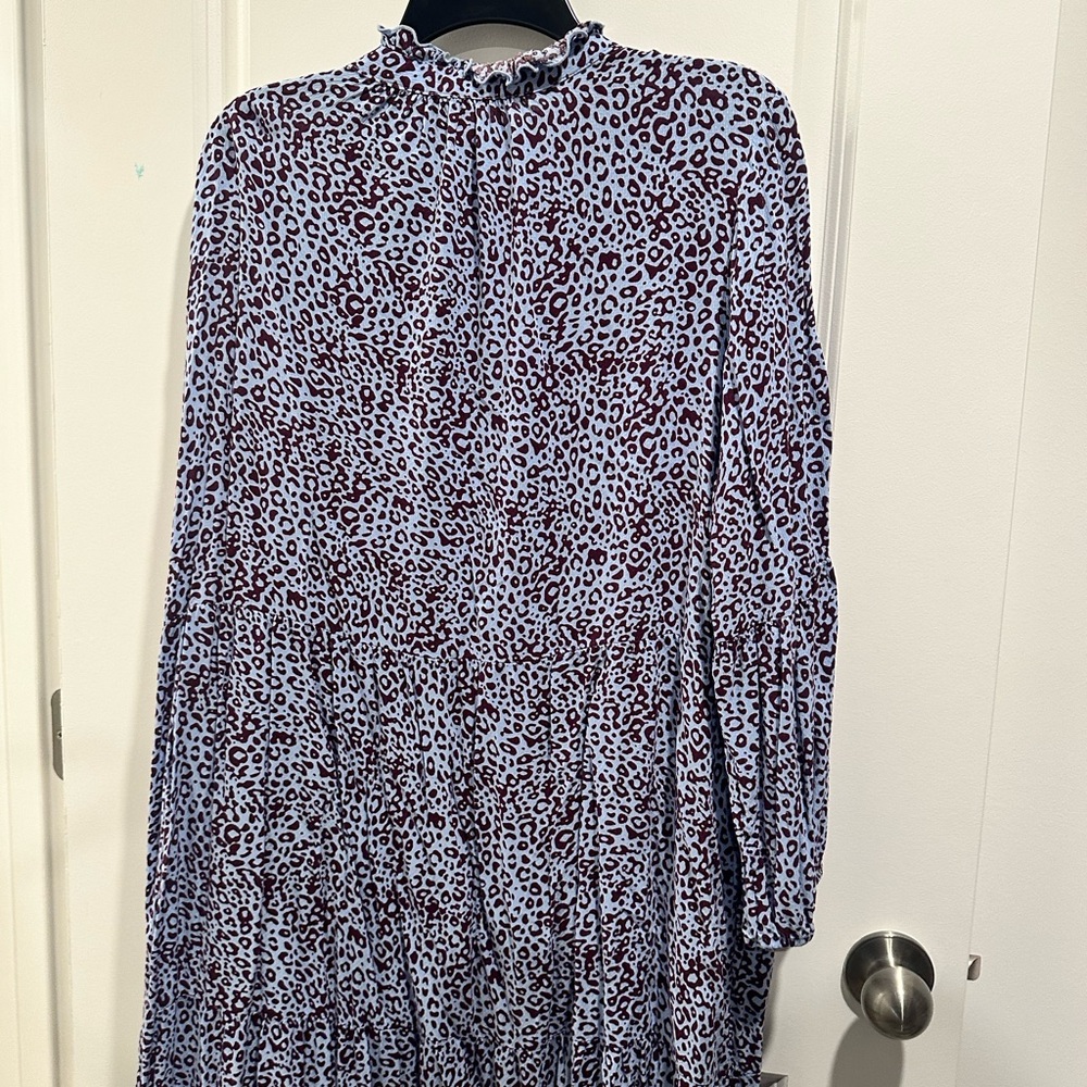 Leopard Print Blue and Purple Dress